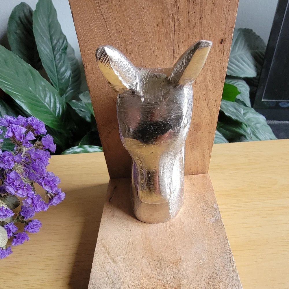 ASHLAND Gold Tone Horse Head Bookend - Picture 2 of 5